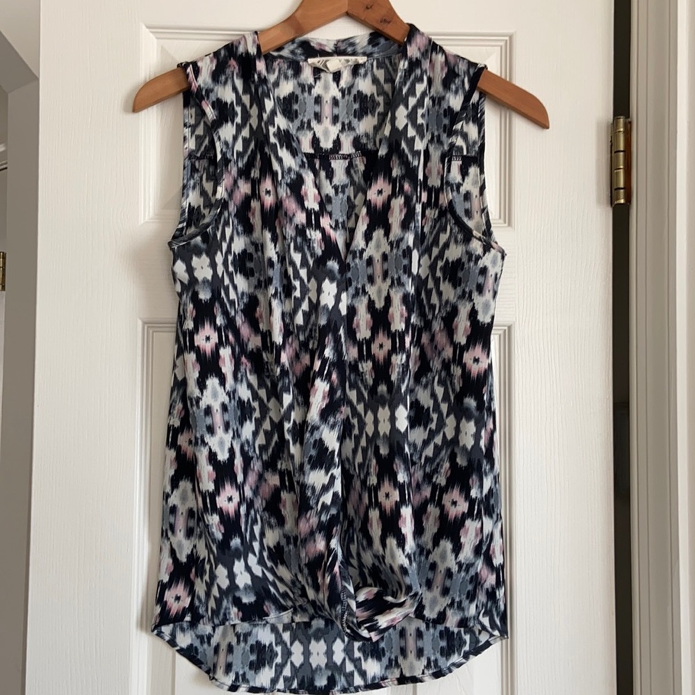 Pink Rose Ikat Wrap Tank Top